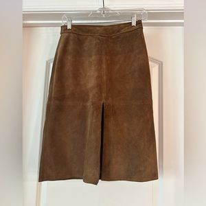 Banana Republic Suede Midi Skirt in Warm Brown